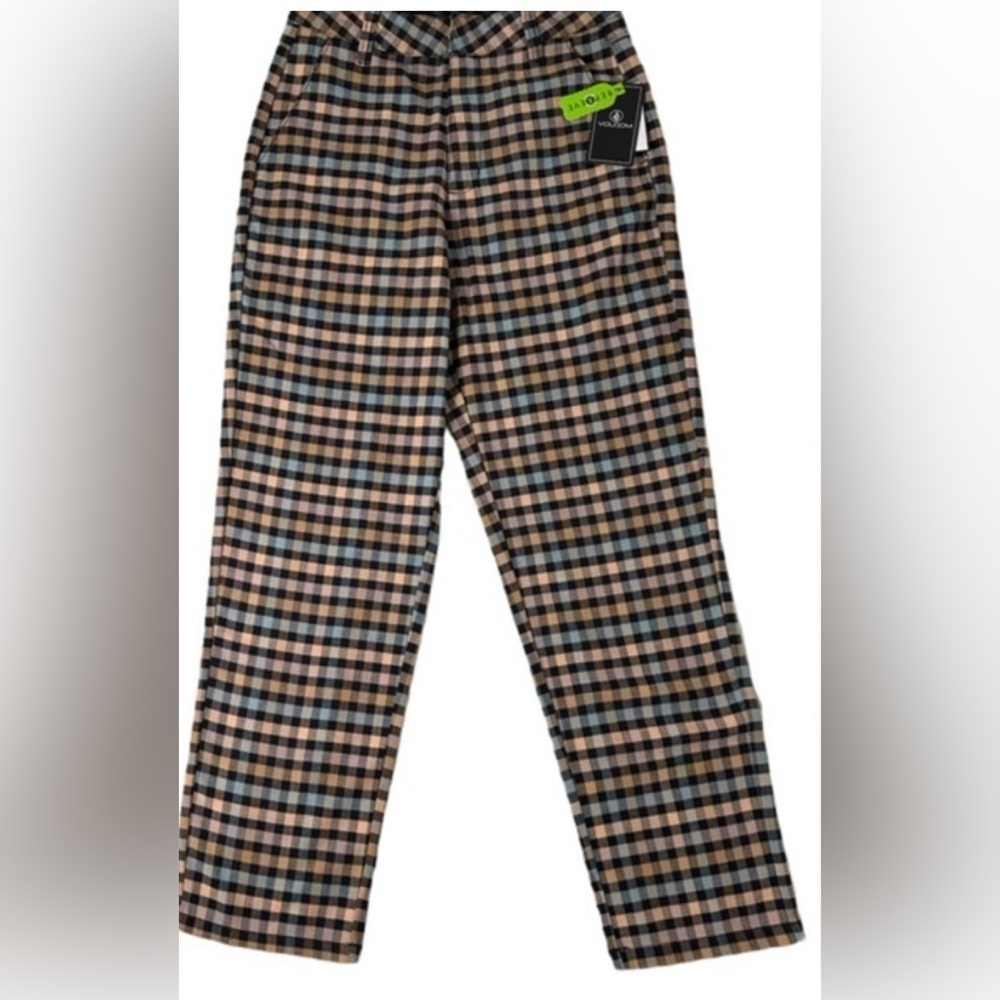 VOLCOM Frochickie High-Rise Chino Pants plaid